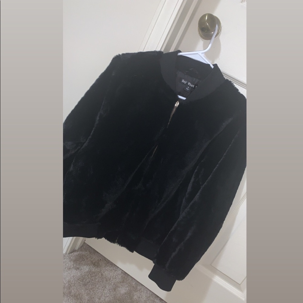 fur black coat (oversized)